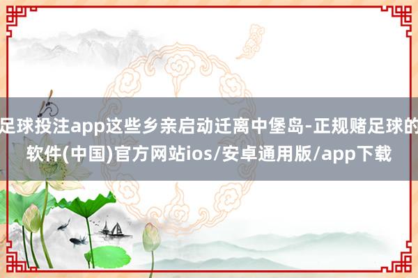 足球投注app这些乡亲启动迁离中堡岛-正规赌足球的软件(中国)官方网站ios/安卓通用版/app下载