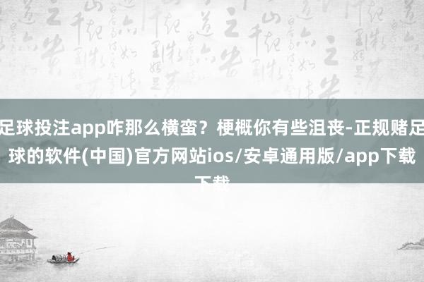 足球投注app咋那么横蛮？梗概你有些沮丧-正规赌足球的软件(中国)官方网站ios/安卓通用版/app下载