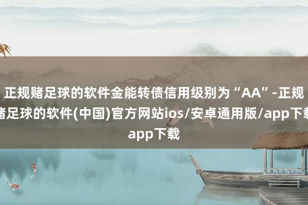 正规赌足球的软件金能转债信用级别为“AA”-正规赌足球的软件(中国)官方网站ios/安卓通用版/app下载