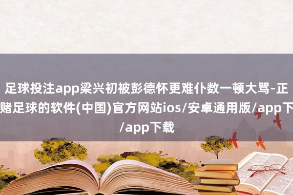 足球投注app梁兴初被彭德怀更难仆数一顿大骂-正规赌足球的软件(中国)官方网站ios/安卓通用版/app下载