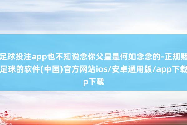 足球投注app也不知说念你父皇是何如念念的-正规赌足球的软件(中国)官方网站ios/安卓通用版/app下载