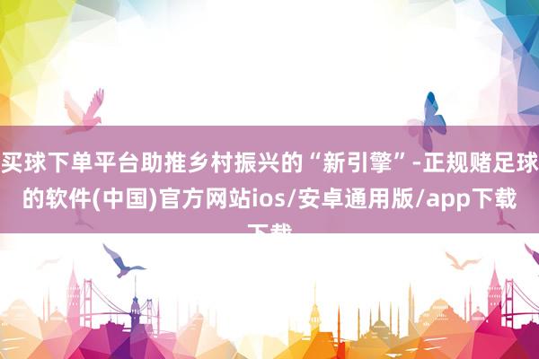 买球下单平台助推乡村振兴的“新引擎”-正规赌足球的软件(中国)官方网站ios/安卓通用版/app下载