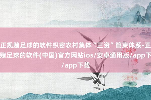 正规赌足球的软件织密农村集体“三资”管束体系-正规赌足球的软件(中国)官方网站ios/安卓通用版/app下载