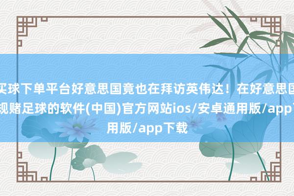 买球下单平台好意思国竟也在拜访英伟达！在好意思国-正规赌足球的软件(中国)官方网站ios/安卓通用版/app下载