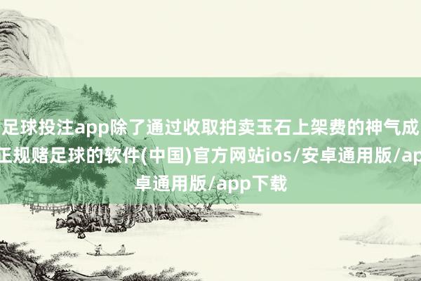 足球投注app除了通过收取拍卖玉石上架费的神气成绩外-正规赌足球的软件(中国)官方网站ios/安卓通用版/app下载