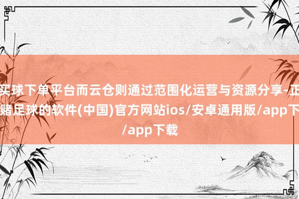 买球下单平台而云仓则通过范围化运营与资源分享-正规赌足球的软件(中国)官方网站ios/安卓通用版/app下载