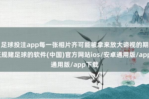 足球投注app每一张相片齐可能被拿来放大谛视的期间-正规赌足球的软件(中国)官方网站ios/安卓通用版/app下载