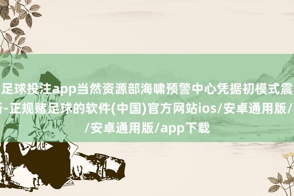 足球投注app当然资源部海啸预警中心凭据初模式震参数判断-正规赌足球的软件(中国)官方网站ios/安卓通用版/app下载
