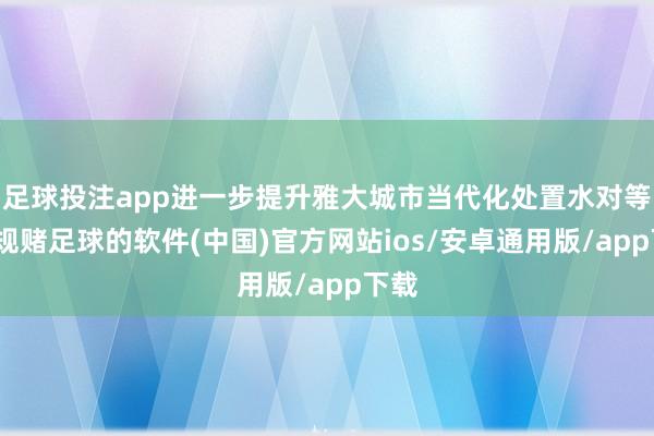 足球投注app进一步提升雅大城市当代化处置水对等-正规赌足球的软件(中国)官方网站ios/安卓通用版/app下载