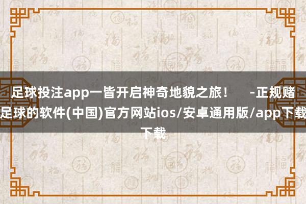 足球投注app一皆开启神奇地貌之旅！    -正规赌足球的软件(中国)官方网站ios/安卓通用版/app下载