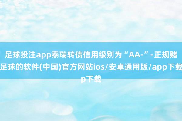 足球投注app泰瑞转债信用级别为“AA-”-正规赌足球的软件(中国)官方网站ios/安卓通用版/app下载
