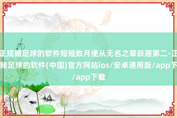 正规赌足球的软件短短数月便从无名之辈跃居第二-正规赌足球的软件(中国)官方网站ios/安卓通用版/app下载