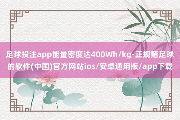 足球投注app能量密度达400Wh/kg-正规赌足球的软件(中国)官方网站ios/安卓通用版/app下载