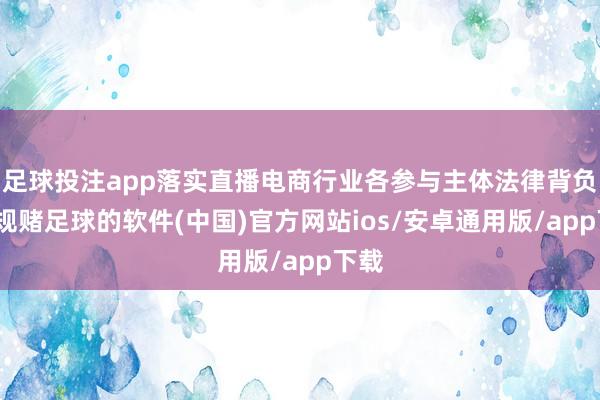 足球投注app落实直播电商行业各参与主体法律背负-正规赌足球的软件(中国)官方网站ios/安卓通用版/app下载