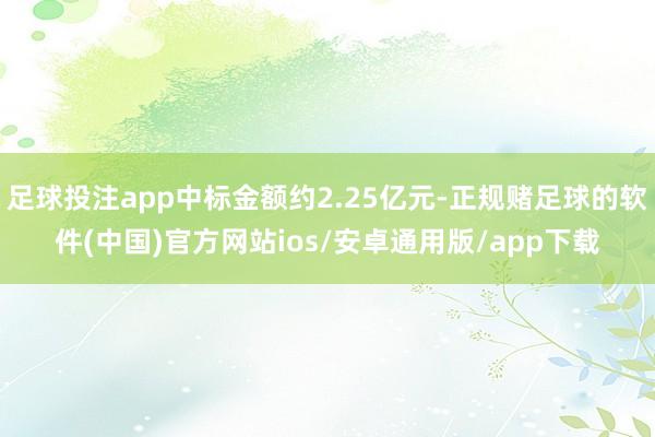 足球投注app中标金额约2.25亿元-正规赌足球的软件(中国)官方网站ios/安卓通用版/app下载