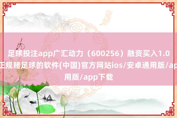 足球投注app广汇动力（600256）融资买入1.0亿元-正规赌足球的软件(中国)官方网站ios/安卓通用版/app下载