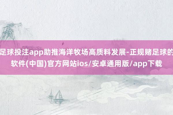 足球投注app助推海洋牧场高质料发展-正规赌足球的软件(中国)官方网站ios/安卓通用版/app下载