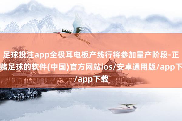 足球投注app全极耳电板产线行将参加量产阶段-正规赌足球的软件(中国)官方网站ios/安卓通用版/app下载