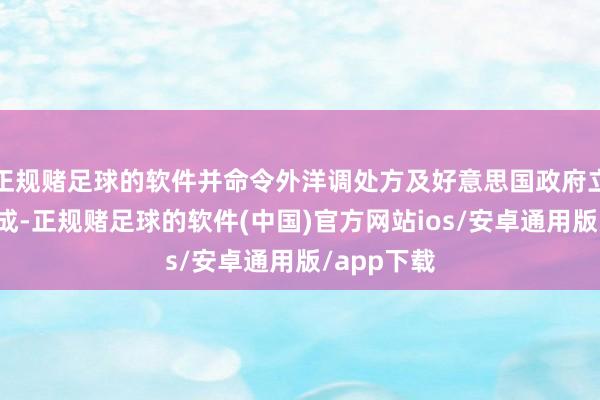 正规赌足球的软件并命令外洋调处方及好意思国政府立即选拔看成-正规赌足球的软件(中国)官方网站ios/安卓通用版/app下载