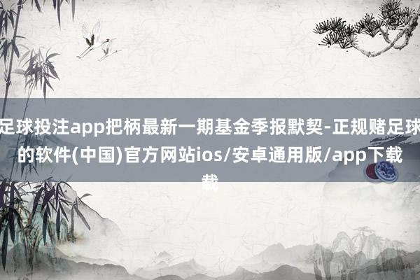 足球投注app把柄最新一期基金季报默契-正规赌足球的软件(中国)官方网站ios/安卓通用版/app下载