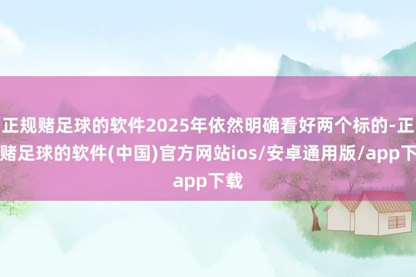 正规赌足球的软件2025年依然明确看好两个标的-正规赌足球的软件(中国)官方网站ios/安卓通用版/app下载