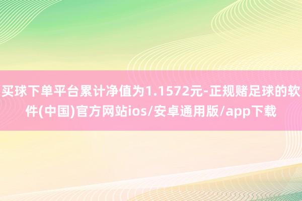 买球下单平台累计净值为1.1572元-正规赌足球的软件(中国)官方网站ios/安卓通用版/app下载