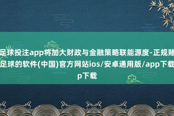 足球投注app将加大财政与金融策略联能源度-正规赌足球的软件(中国)官方网站ios/安卓通用版/app下载