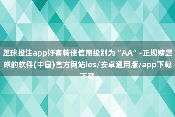 足球投注app好客转债信用级别为“AA”-正规赌足球的软件(中国)官方网站ios/安卓通用版/app下载