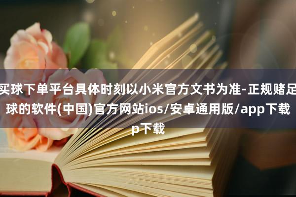 买球下单平台具体时刻以小米官方文书为准-正规赌足球的软件(中国)官方网站ios/安卓通用版/app下载