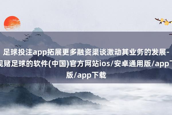 足球投注app拓展更多融资渠谈激动其业务的发展-正规赌足球的软件(中国)官方网站ios/安卓通用版/app下载