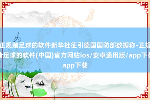 正规赌足球的软件新华社征引德国国防部数据称-正规赌足球的软件(中国)官方网站ios/安卓通用版/app下载
