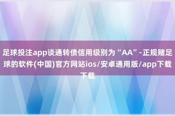 足球投注app谈通转债信用级别为“AA”-正规赌足球的软件(中国)官方网站ios/安卓通用版/app下载