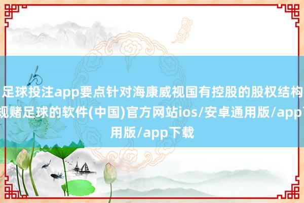 足球投注app要点针对海康威视国有控股的股权结构-正规赌足球的软件(中国)官方网站ios/安卓通用版/app下载