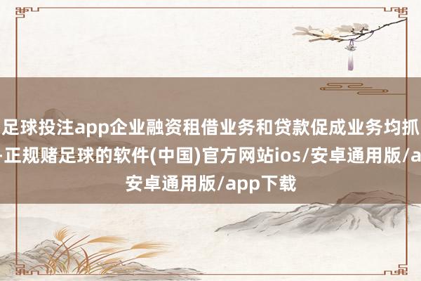 足球投注app企业融资租借业务和贷款促成业务均抓续发展-正规赌足球的软件(中国)官方网站ios/安卓通用版/app下载