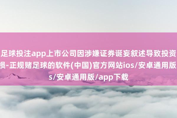 足球投注app上市公司因涉嫌证券诞妄叙述导致投资者碰到亏损-正规赌足球的软件(中国)官方网站ios/安卓通用版/app下载