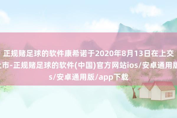 正规赌足球的软件康希诺于2020年8月13日在上交所科创板上市-正规赌足球的软件(中国)官方网站ios/安卓通用版/app下载