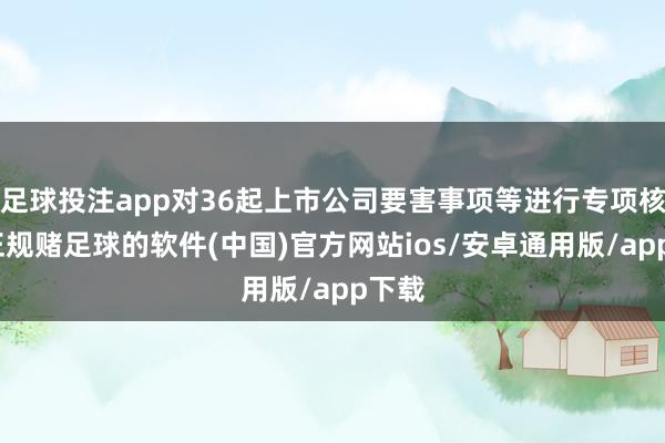 足球投注app对36起上市公司要害事项等进行专项核查-正规赌足球的软件(中国)官方网站ios/安卓通用版/app下载