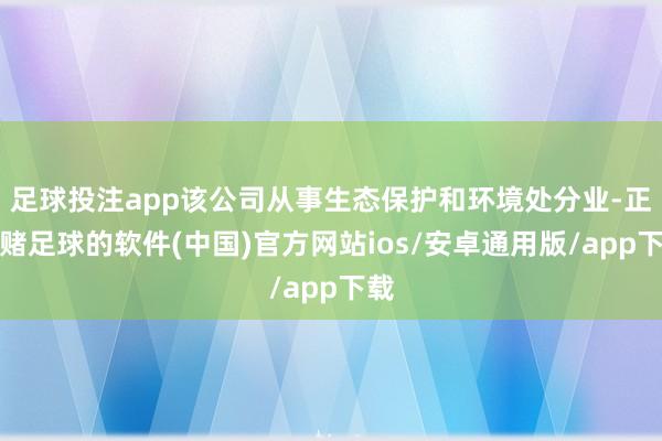 足球投注app该公司从事生态保护和环境处分业-正规赌足球的软件(中国)官方网站ios/安卓通用版/app下载