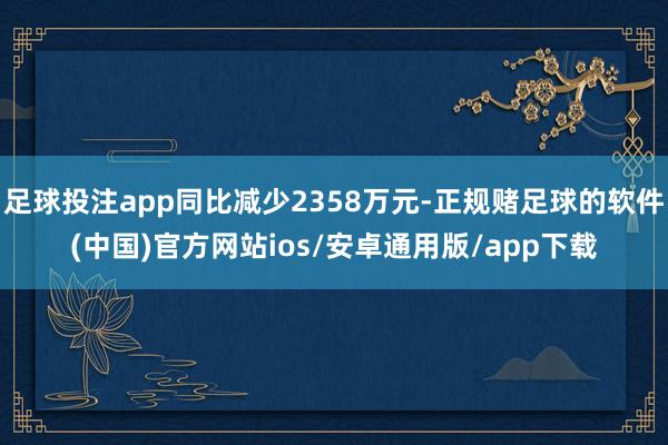 足球投注app同比减少2358万元-正规赌足球的软件(中国)官方网站ios/安卓通用版/app下载