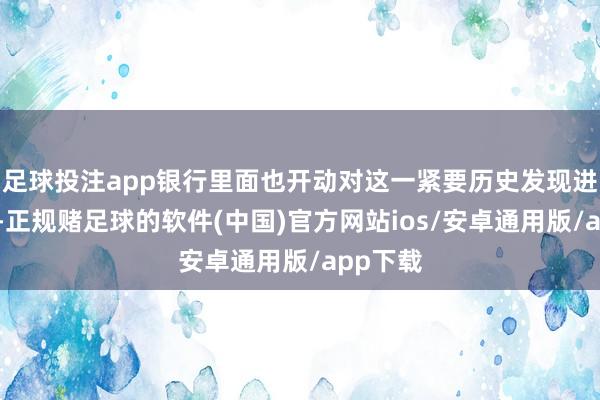 足球投注app银行里面也开动对这一紧要历史发现进行征询-正规赌足球的软件(中国)官方网站ios/安卓通用版/app下载