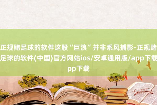 正规赌足球的软件这股“巨浪”并非系风捕影-正规赌足球的软件(中国)官方网站ios/安卓通用版/app下载